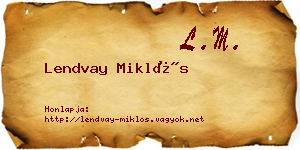 Lendvay Miklós névjegykártya