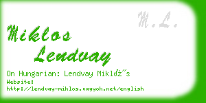 miklos lendvay business card